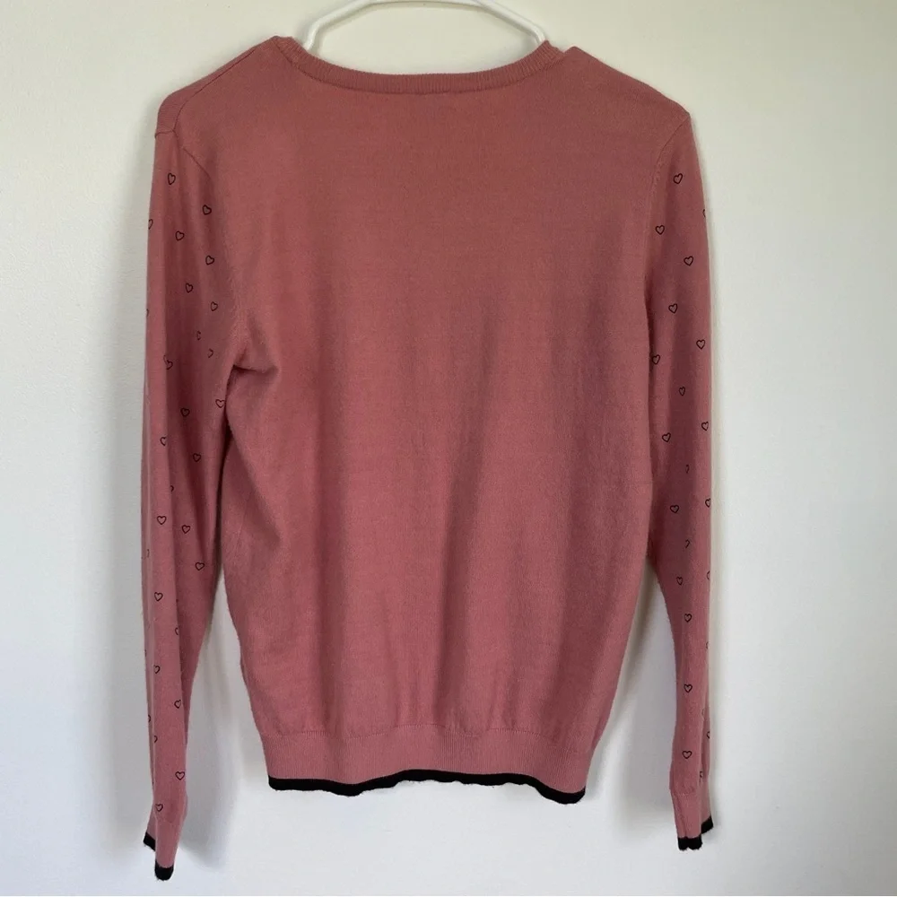 Piazza Italia crew neck pink with hearts sweater